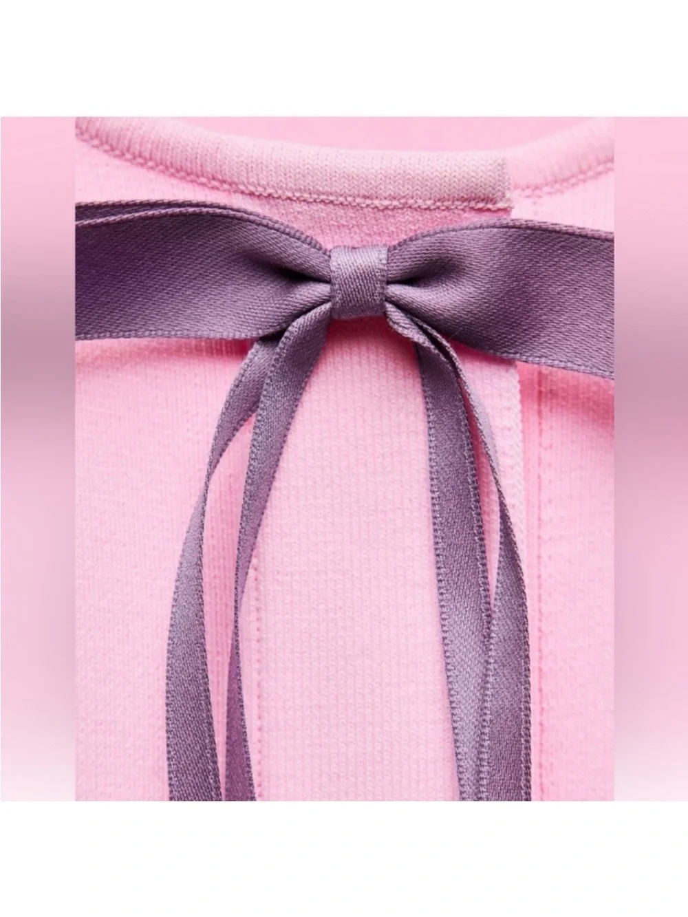 Zara Pink Knit Mini Dress With Bows NEW Size Medium